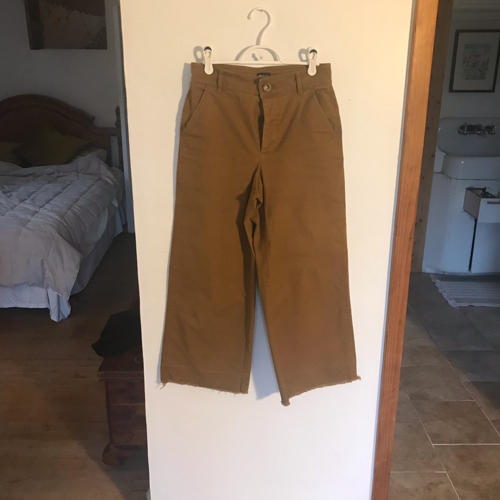 Madewell size 26 cropped wide-leg dark khaki pants